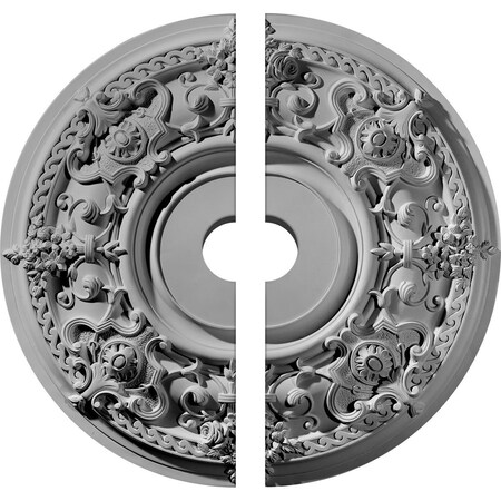 Ekena Millwork Jackson Ceiling Medallion, Two Piece (Fits Canopies up to 13 1/2"), 32 3/4"OD x 6"ID x 2 1/2"P CM32JA2-06000